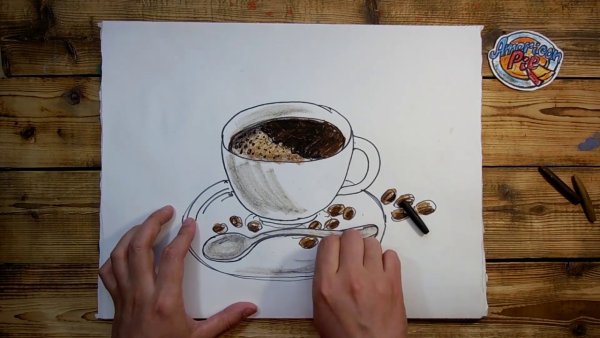 Скетчинг чашка кофе