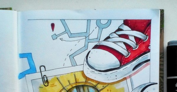 Рисунки в скетчбуке самолет