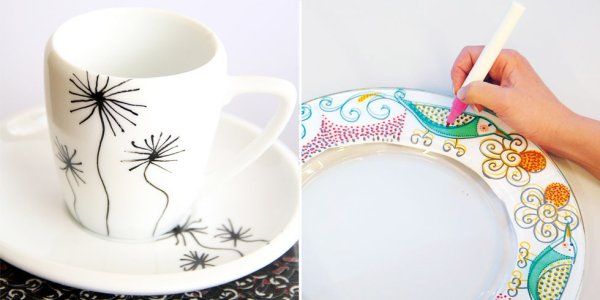 Роспись посуды акриловыми красками