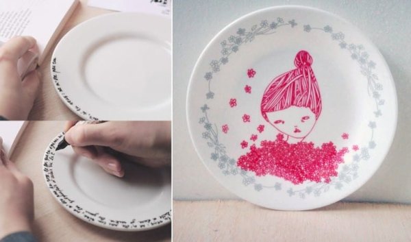 Роспись маркерами по керамике