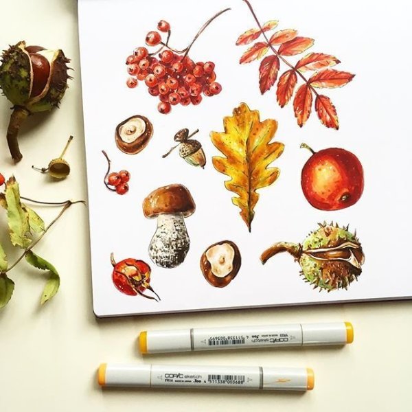 Скетчи маркерами