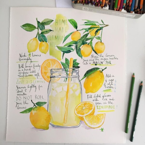Лимонад скетч маркерами