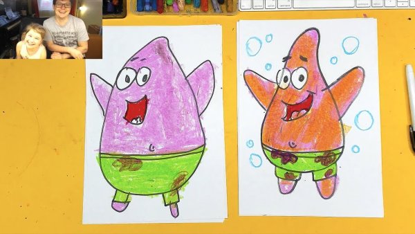 Рисунки гуашью губка Боб