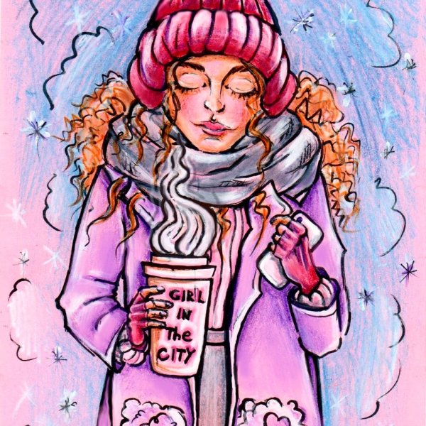 Зимние скетчи маркерами