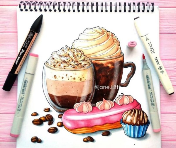 Скетчи маркерами сладости