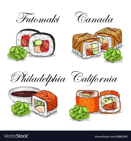 Суши рисунок маркерами