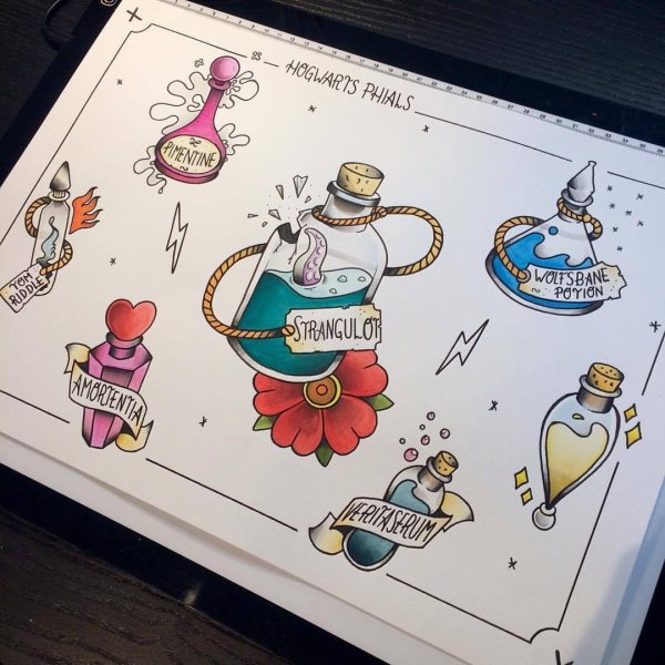 Лёгкие рисунки для скетчбука Гарри Поттер