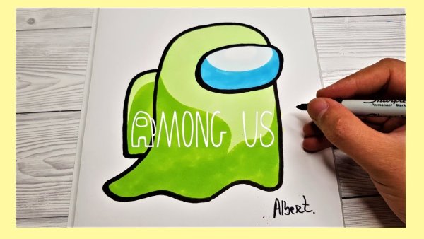 Among us рисунок маркерами