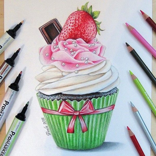 Сладости цветными карандашами