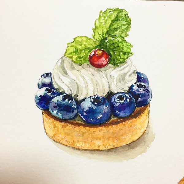 Десерт акварель