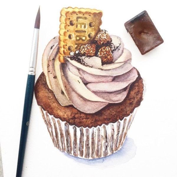 Сладости акварель