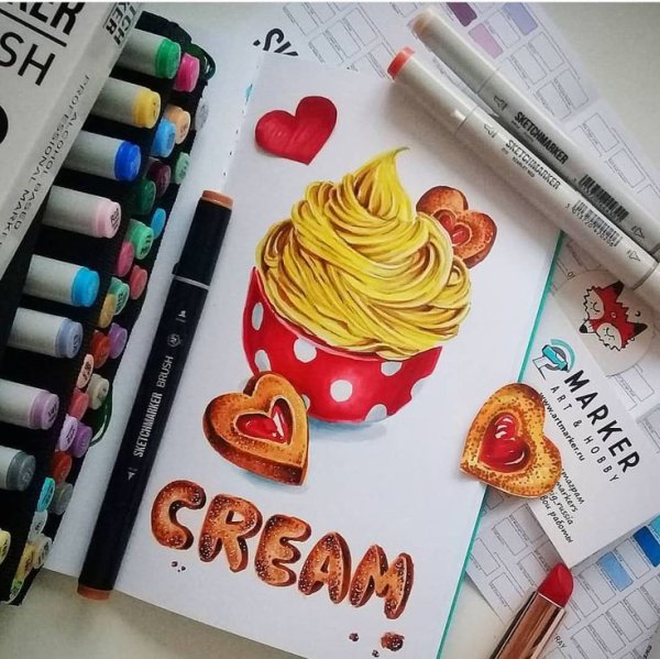 Наклейки маркерами для скетчинга лёгкие