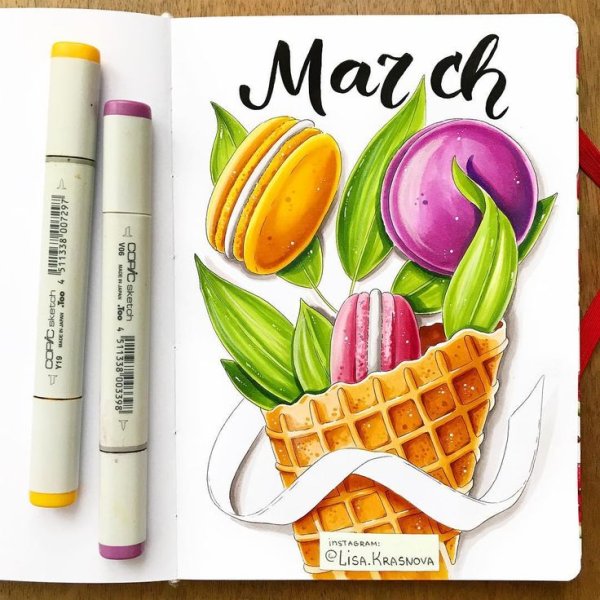 Рисунки маркерами лёгкие и красивые