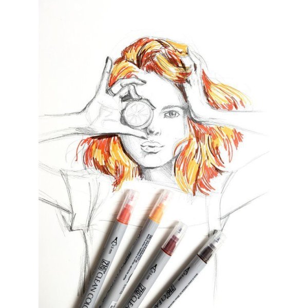 Скетчи маркерами люди