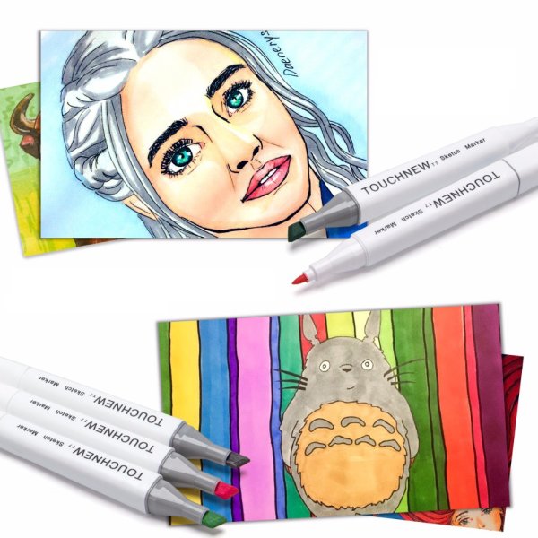 Рисунки для скетчбука маркерами Touch легкие