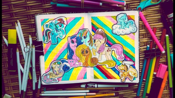 Рисунки пони маркерами