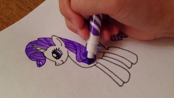 Рисунки пони фломастерами