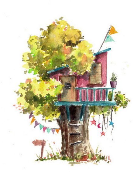 Домик маркерами