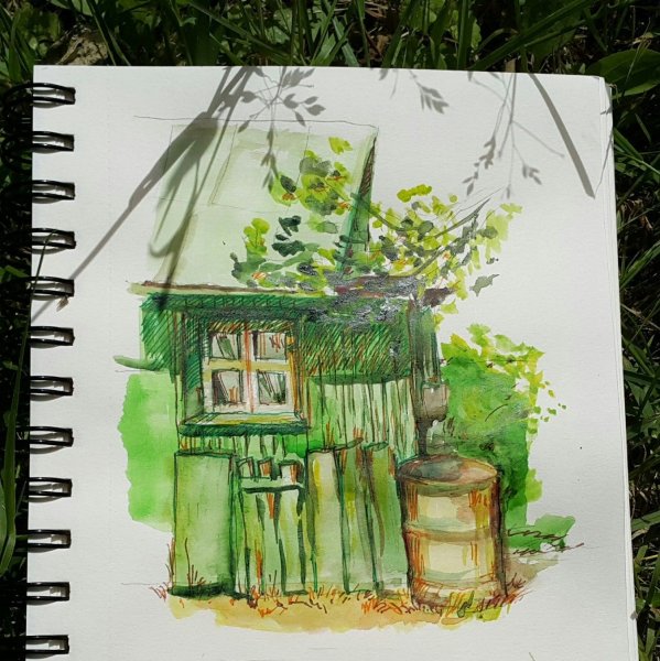 Сказочный домик маркерами