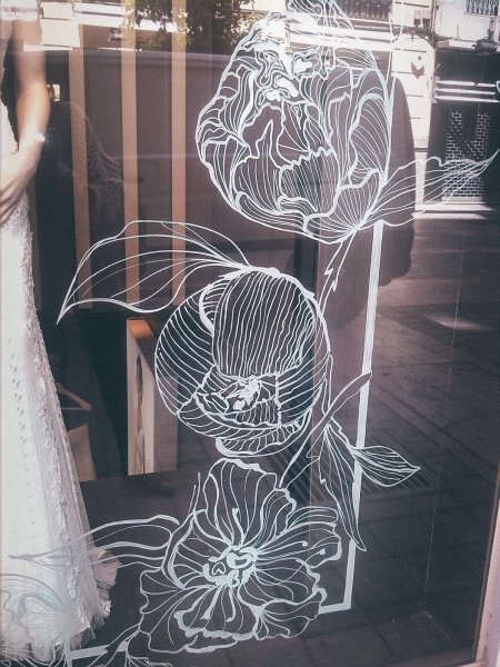 Рисование на окнах витрины