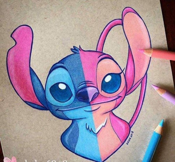 Стич цветными карандашами