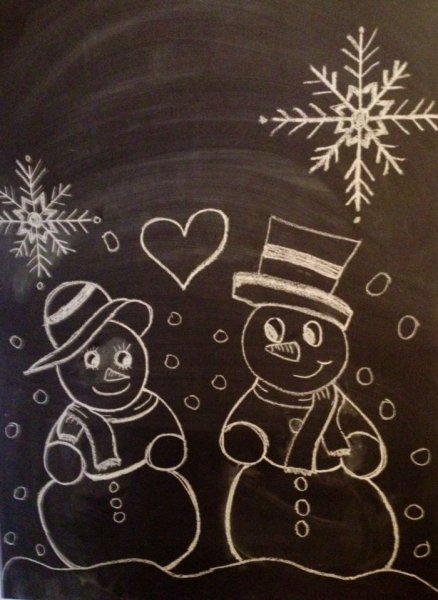 Новогодний рисунок на доске