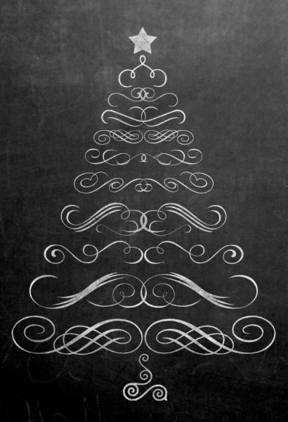 Новогодние надписи на доске