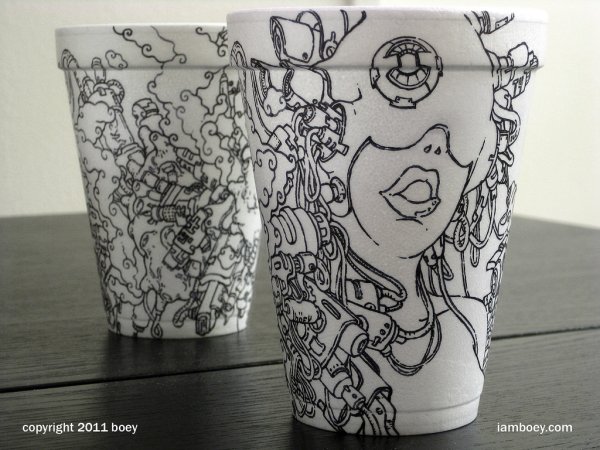 Рисунки на бумажных стаканчиках
