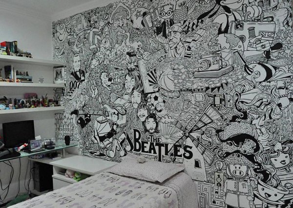 Роспись стен маркером