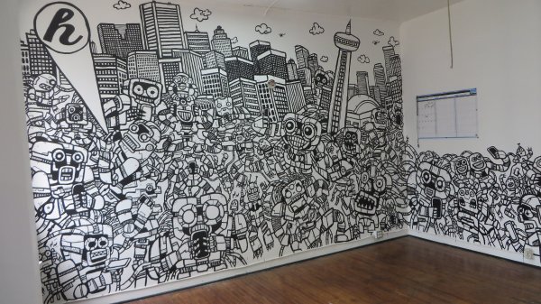 Комиксы на стене