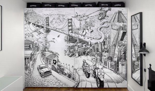 Дудлинг на стене