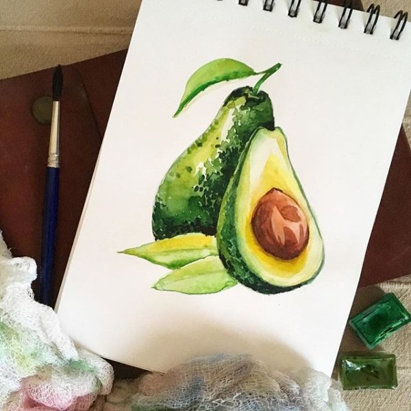 Авокадо скетч маркерами