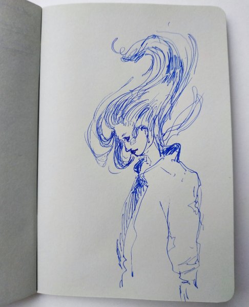 Скетчи ручкой синей