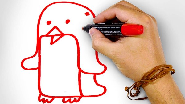 Рисунки красным маркером