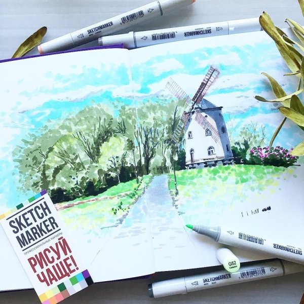 Пейзаж маркерами