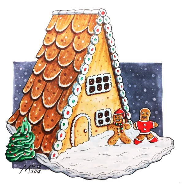 Пряничный домик иллюстрации