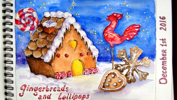 Рисование Пряничный домик