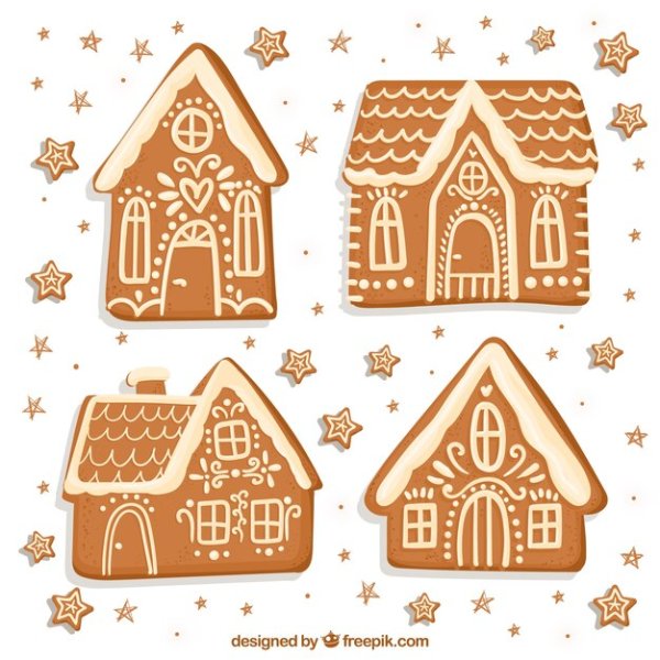 Трафарет для росписи пряничного домика