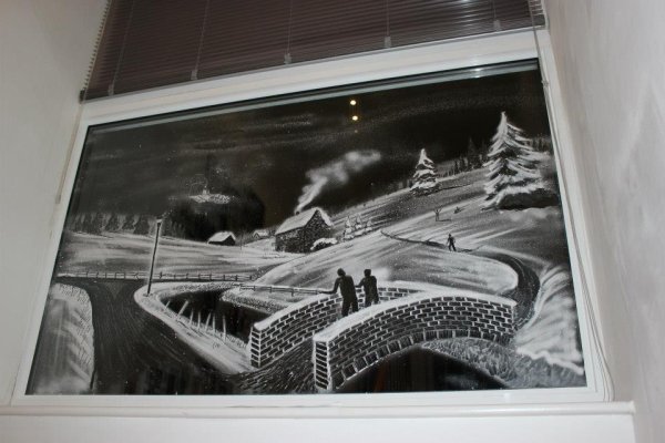 Новогодняя картина на доске