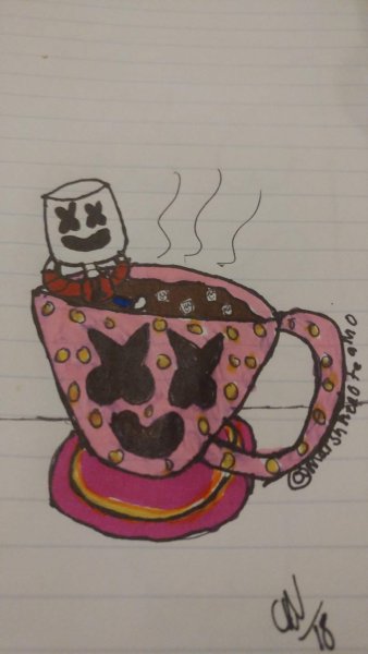 Иллюстрация Новогодняя Кружка с зефиром