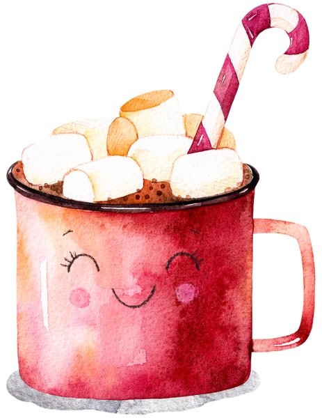Кружка с какао и маршмеллоу рисунок