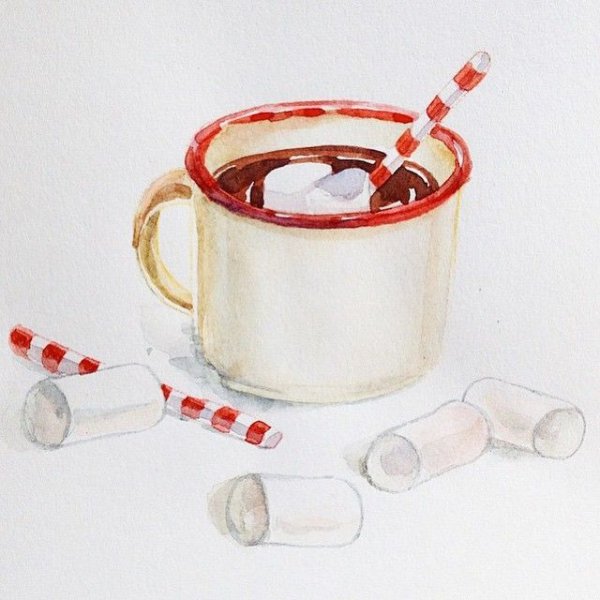 Зимние скетчи маркерами