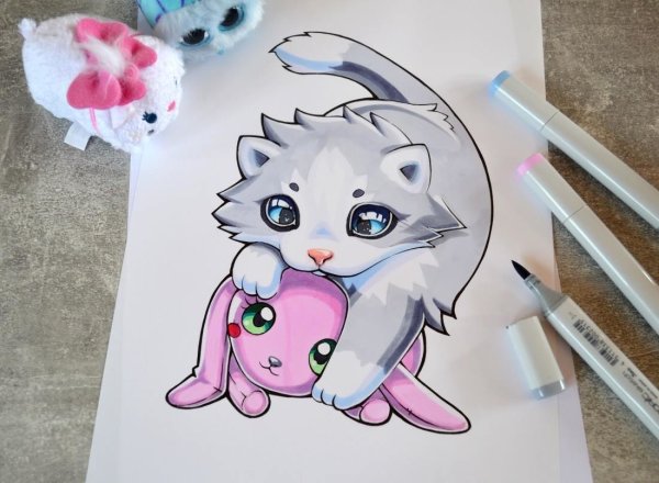 Красивые рисунки фломастерами животные