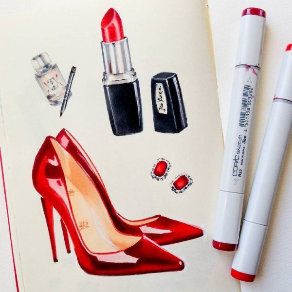 Цветы скетч маркерами