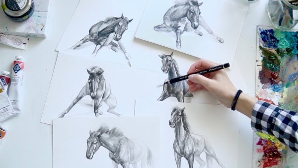 Единороги для скетчбука легкие