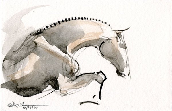 Лошадь скетч маркерами