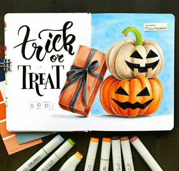 Хэллоуин маркерами