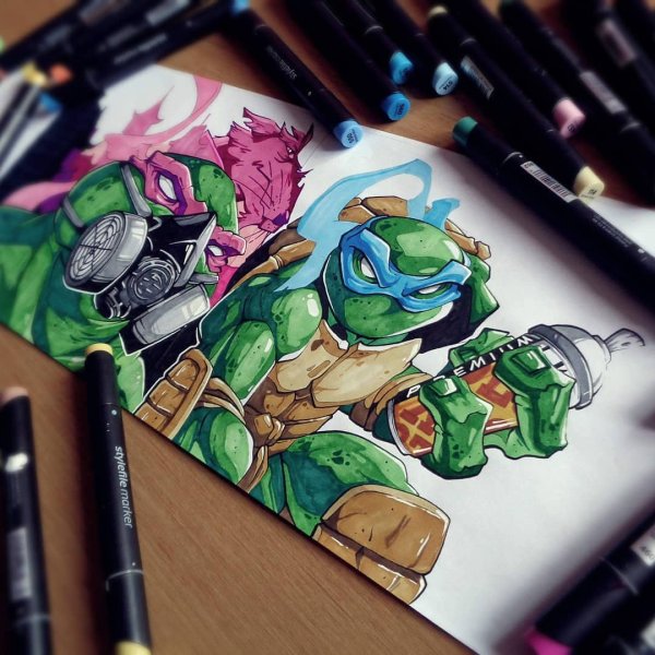 Черепашки ниндзя маркером