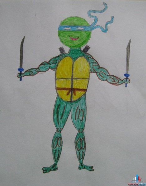 Черепашки ниндзя для срисовки Леонардо