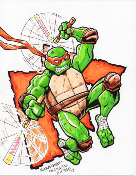 Нарисовать Леонардо из черепашек ниндзя